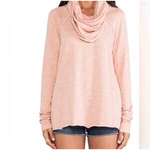 Free People Beach Cocoon Cowl Neck Top Long Sleeve Slouchy Boho S/XS